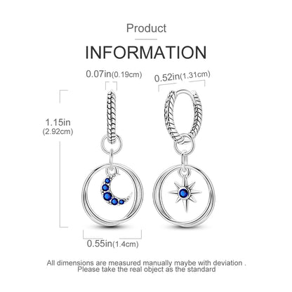 925 Sterling Silver Original Hoop Earring For Woman Luxury  Pendientes Wedding Jewelry Gift