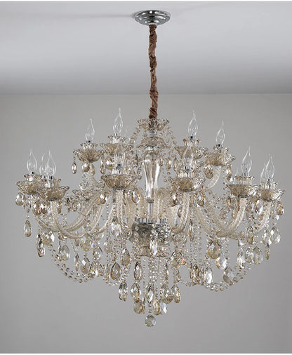 Luxury Home Crystal Chandeliers Villa Lighting for Living Room Decorate LED Ceiling Pendant Lights Indoor Hanging Lights Fixture