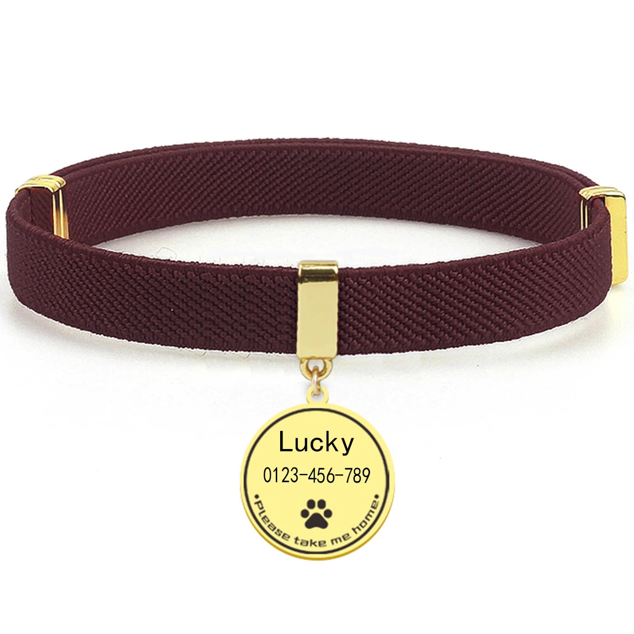 Cute Customized Cat Collar Round Metal Name Tag Breakaway AirTag Kitten Collars Adjustable Pet Collars for Cats and Puppies Dogs