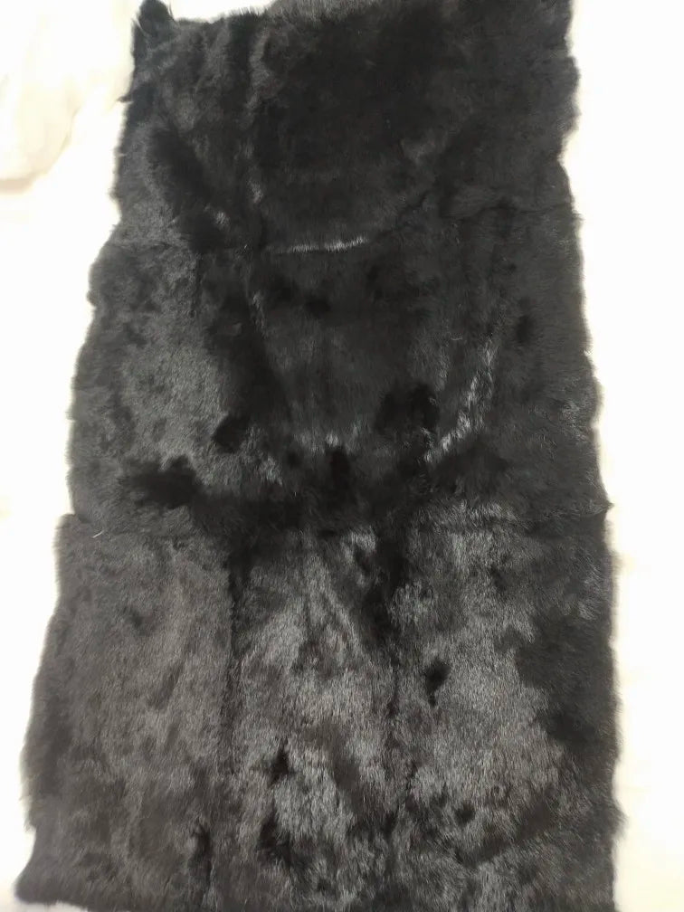 Full pelt rabbit skin plate real leather fur blanket rabbit fur parka lining clothing fabric