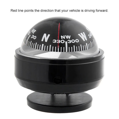 Clear Mark Black Car Compass Portable Practical Dashboard Compass Plastic Vehicle Navigation Ball Vehicle Navigation