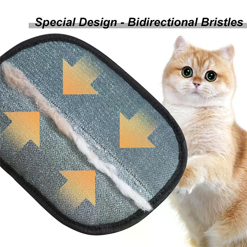 Pet Hair Removal Glove Upgraded Electrostatic Grooming Glove for Cat Dog Reusable Static Fur Remover Glove for Furniture Ca