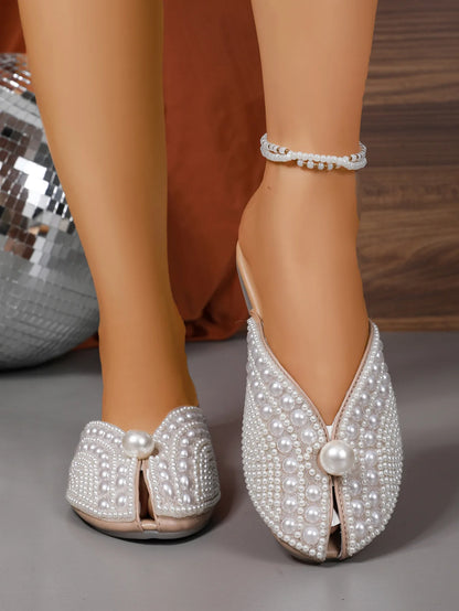 Women Slippers Summer Fashion Rhinestone Home Women Mules Shoes Elegant Slippers Luxury Designer Flat Sandals House Slides Women
