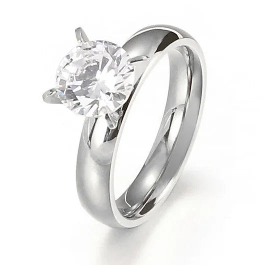 Exquisite Fashion Silver Color Engagement Rings for Women Fashion White Zircon Stones Ring Anniversary Bridal Wedding Jewelry