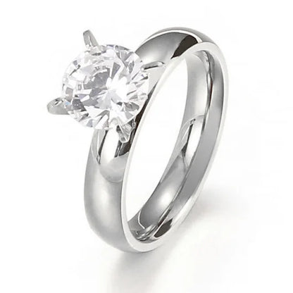 Exquisite Fashion Silver Color Engagement Rings for Women Fashion White Zircon Stones Ring Anniversary Bridal Wedding Jewelry