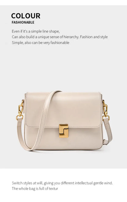 Luxury Genuine Leather Women Bag 2025 New Women's Shoulder Bag High Quality Cowhide Square Crossbody Bags Designer Handbags