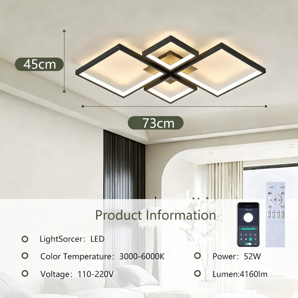 LED Ceiling Lights 110V 220V Remote Dimming  APP Modern 3 Colors Lamp  for Dining Room, Living Room Bedroom