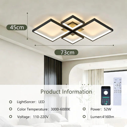 LED Ceiling Lights 110V 220V Remote Dimming  APP Modern 3 Colors Lamp  for Dining Room, Living Room Bedroom