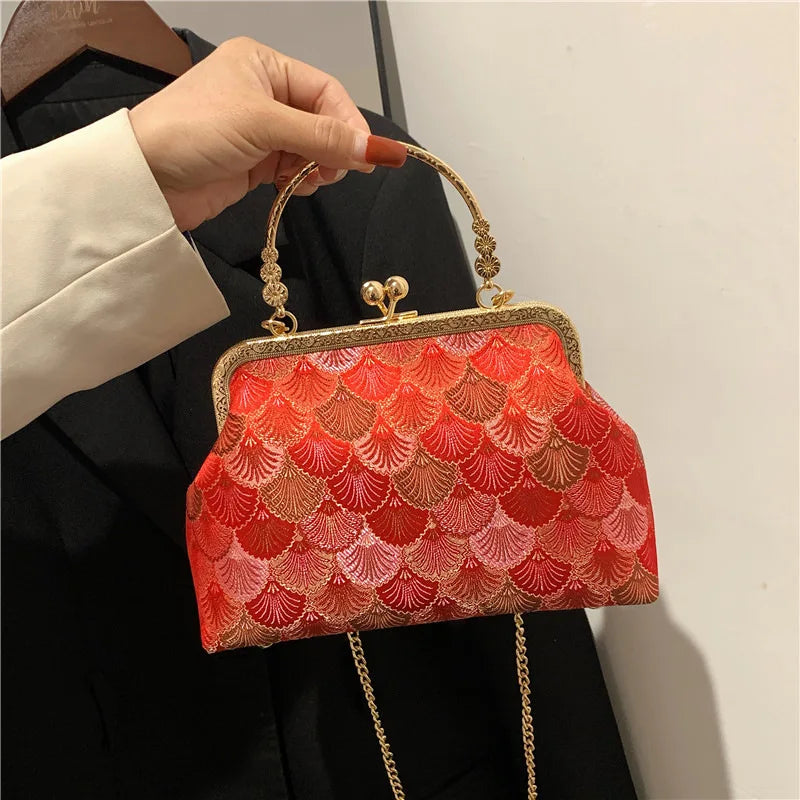 Luxury High Design Women Evening Bag Brand Party Banquet Glitter Bag for Ladies Wedding Clutch Handbag Shoulder Bag Chain Bolsas