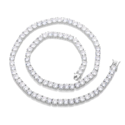 D VVS1 Moissanite 100% 925 Sterling Silver Tennis Necklace with GRA Certificate for Man Women Sparkling Wedding Jewelry Gifts