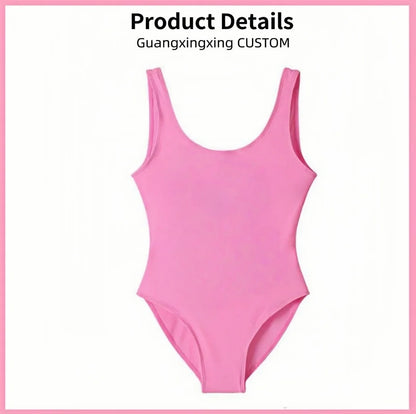 Women's new bikini swimsuit printed photo custom logo one-piece swimsuit.