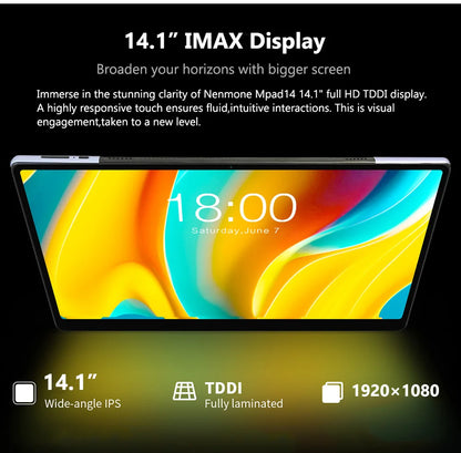 Global Version Real 14.1 inch Large Screen Tablet 256GB ROM Android 14 4G LTE 5G WiFi Tablets 14inch Планшет Laptop PAD 태블릿