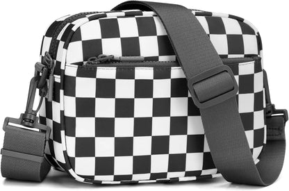Small Checkered Crossbody Bag for Women Cute Purses Trendy Shoulder Handbags Wide Strap Anti theft Travel Purses Handbag Shoulder Bag, Cute Cross Body Wallet