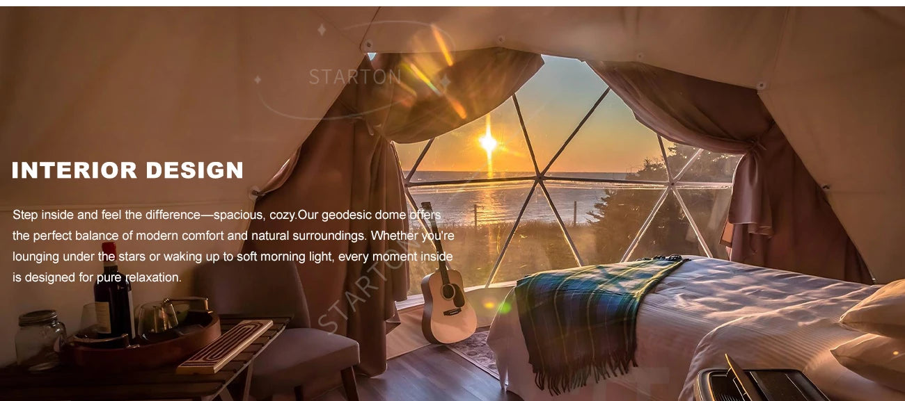 Tent for Hotel Camping Resort Europe in Stock 6M 7M  Luxury Outdoor Starry Sky Room Spherical Tent PVC Aluminum Geodesic Dome