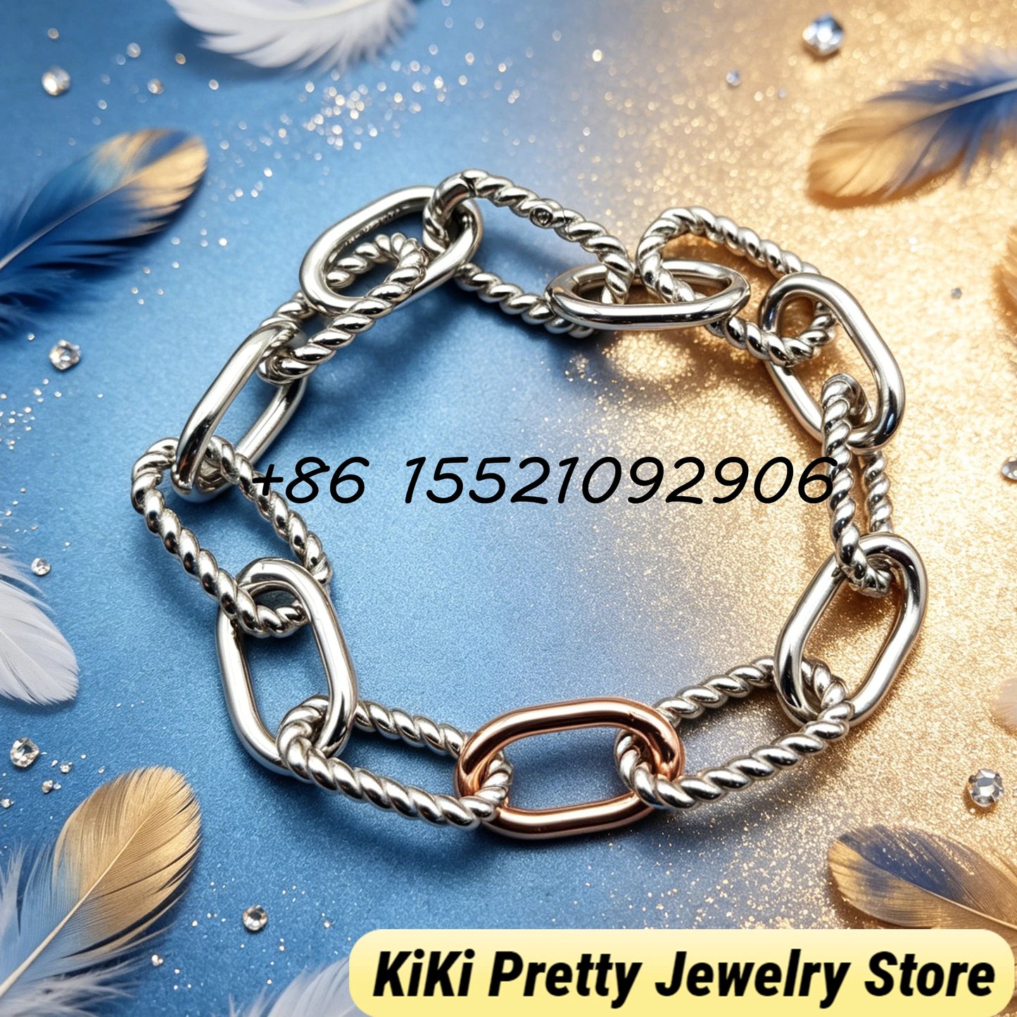 2026 New Dav High-Quality Bracelet Luxury Polished Gold Silver Tone Chain Bracelet Exquisite Craft Wrist Bangle for Formal Dinner & Dating