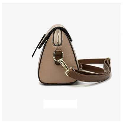 Genuine Leather Women Crossbody Bag Shoulder Bags Luxury Solid Color Cow Leather Handbag Elegant Female Messenger Bag