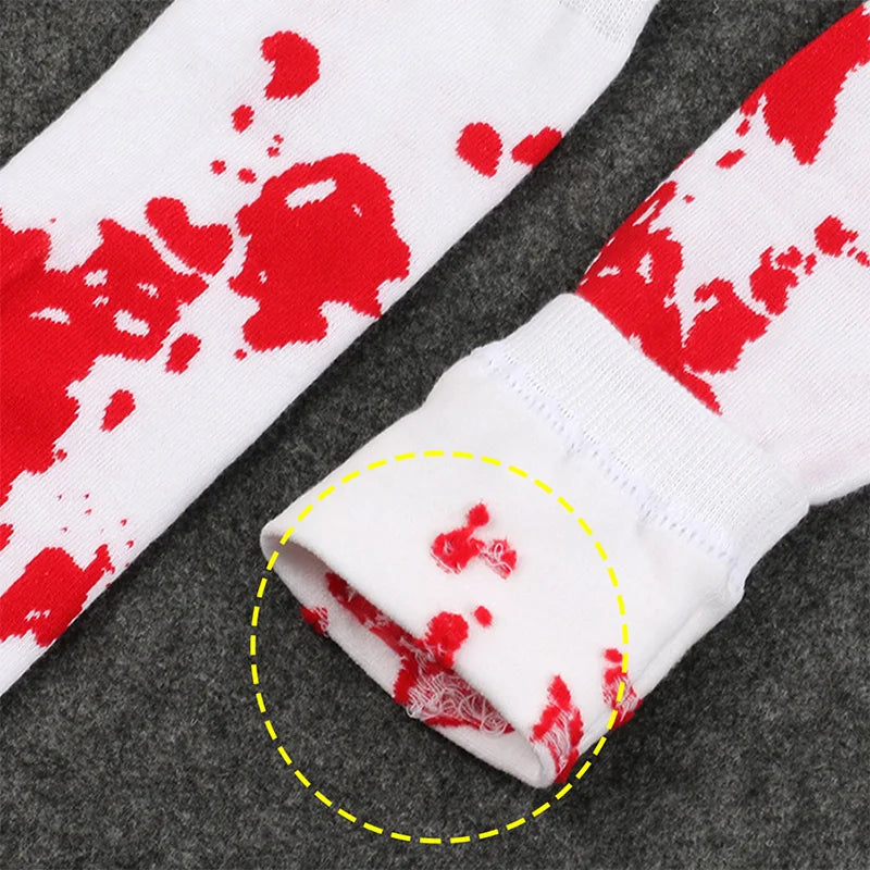 Women Halloween Socks Thigh High Stockings for Girls Black White Over Above Long Knee Sock Funny Cosplay Harajuku