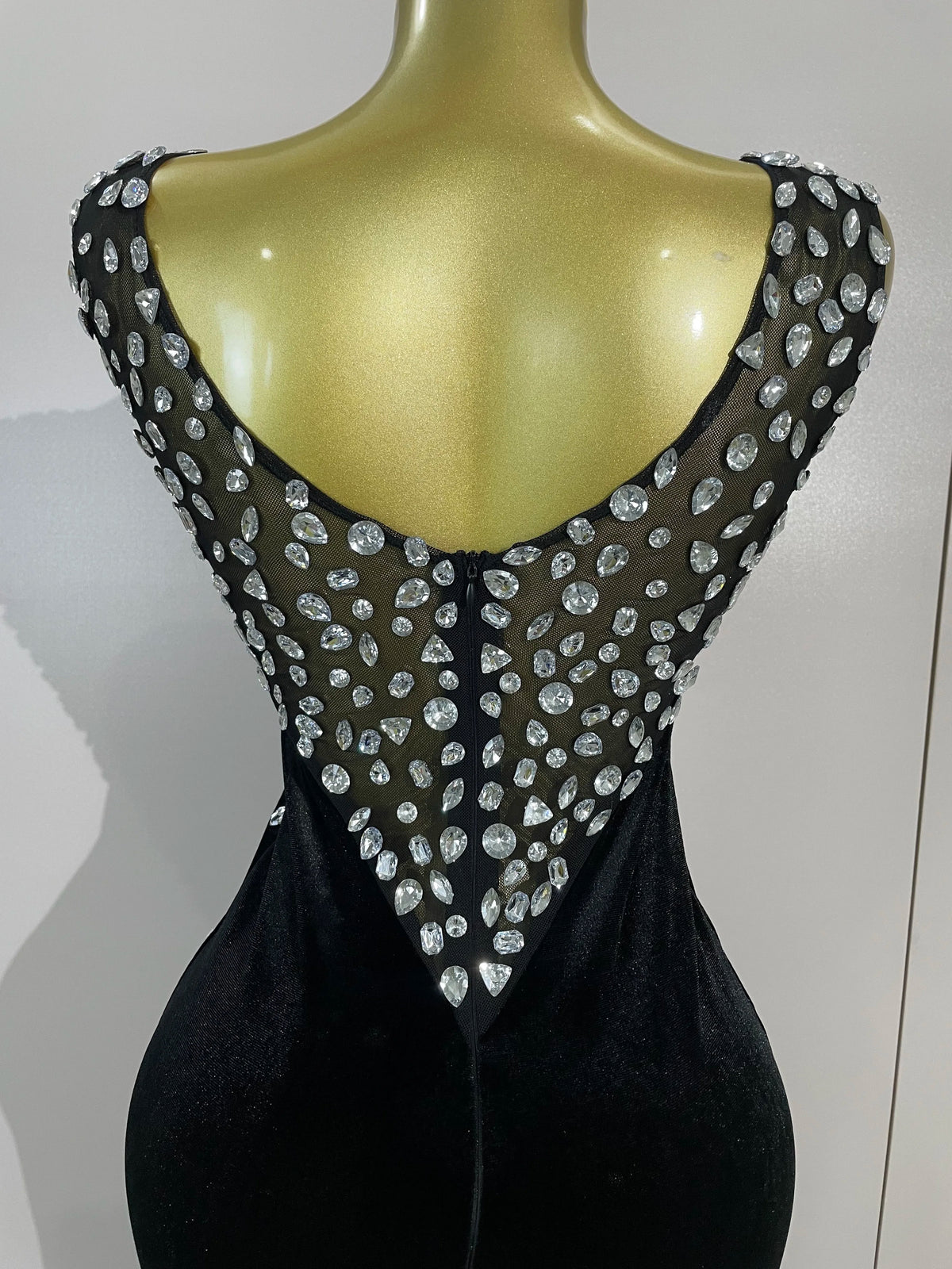 Sexy Sparkly Rhinestones Black Velvet Jumpsuit Women Performance Dance Costume Celebrate Club Luxury Birthday Party Stage Outfit