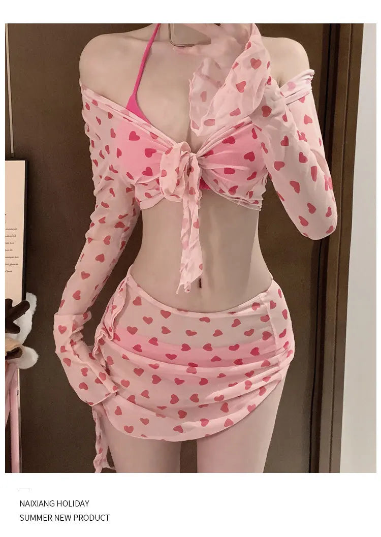 Solid Cute Women Checkered Bikini: Flattering, Slimming  High-Cut Two-Piece Bikini Hot Vacation Swimming Beach