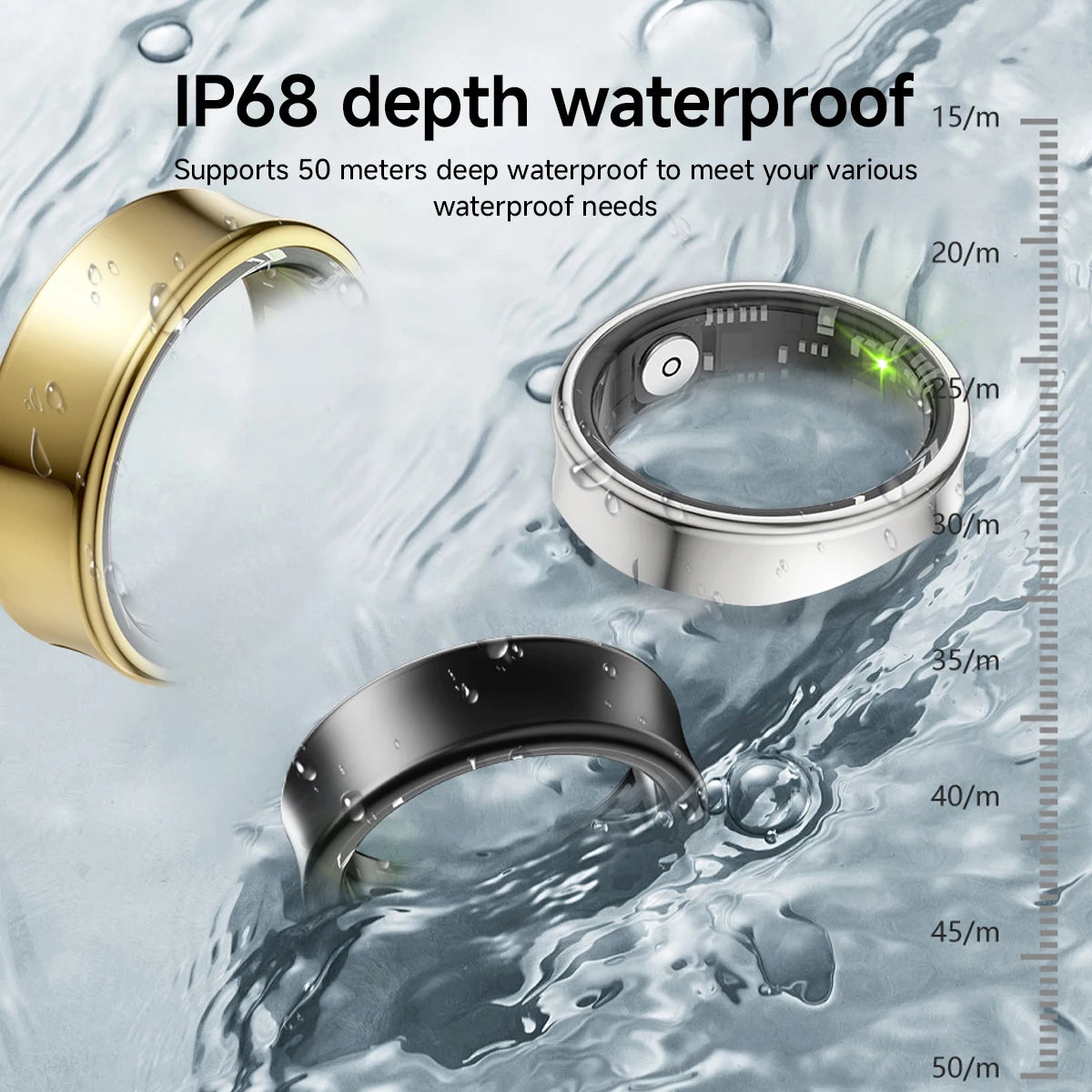 2026 New IP68 Waterproof Smart Rings for Android iOS Heart Rate Blood Pressure Sleep Monitoring Motion Tracking  Men Women Gift