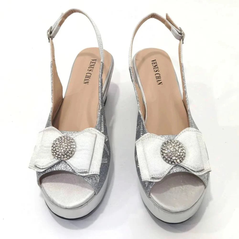 Sandals Woman Summer 2024 New Arrival Specially Designed Black African Women's Round Toe High Heels Suitable for Wedding Party