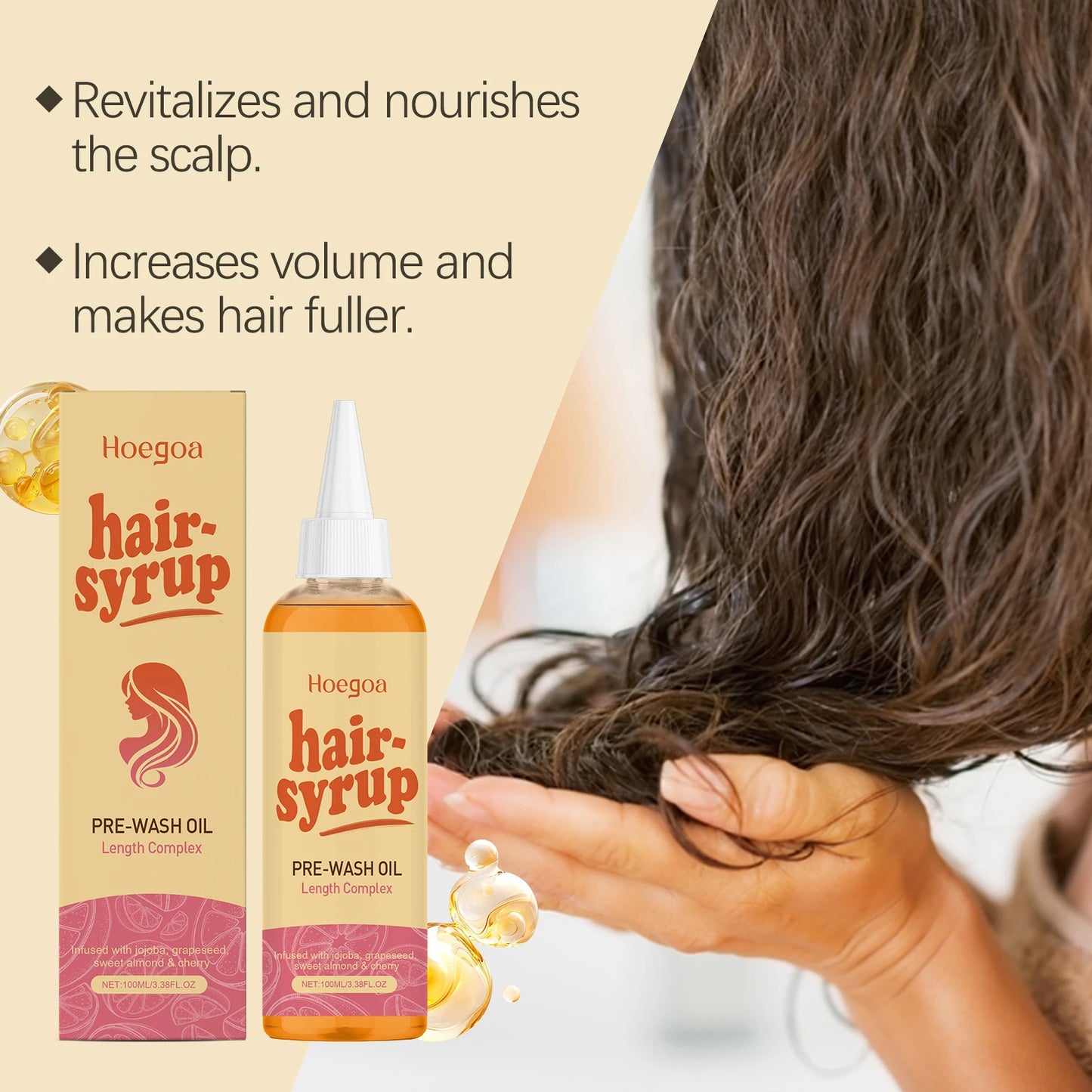Jojoba Hair Essencial Oil Deep Nourish Scalp Voluming Anti-Frizzy Repair Damaged Hair Oil Enhance Shine Moisturizing Hair Care