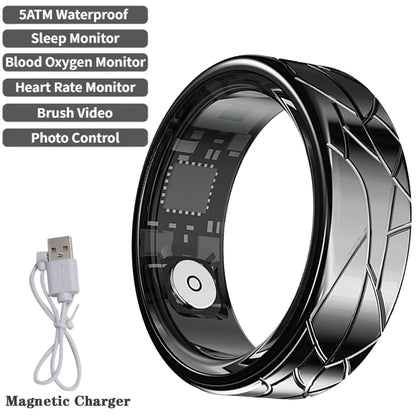 2026 Smart Ring Health and Sleep Tracker Heart Rate Blood Oxygen Monitor Brush Video 5ATM Waterproof Multi Sports Men Women Ring