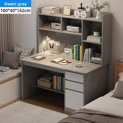 Aesthetic Desk Home Modern Simple Bookshelf Integrated Student Bedroom Learning To Write With Drawing Desk Office Computer Desk