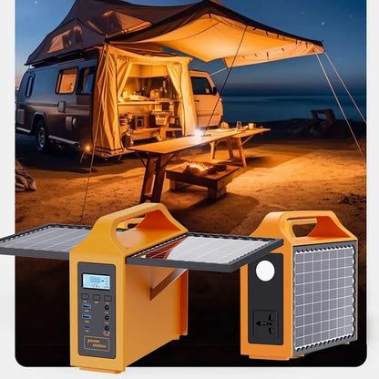 100W/150W Portable Solar Power Station with LED Light & Solar Panel 220V 110V Power Supply Solar Generator Outdoor Backup Power