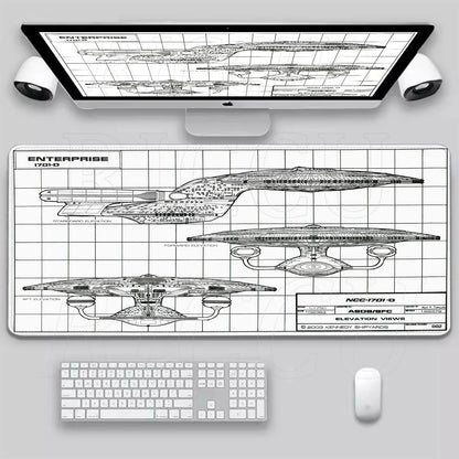 XXL HD print Game Mouse Pad Star Trek Office PC Accessories Keyboard Starship Blueprint Gamer Computer Cabinet Desk Mat carpet