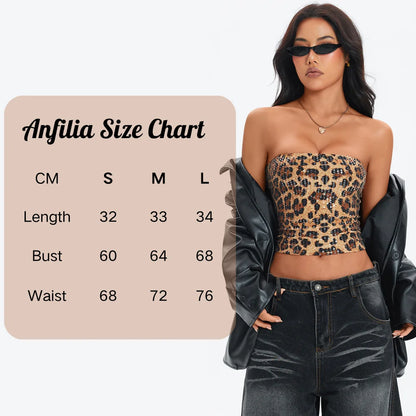 Anfilia Women's Sexy Nightclub Leopard Print Sequin Halter Top, Back Zipper, Slim Fit Inner Tank, Fashionable Y2K Style Tops