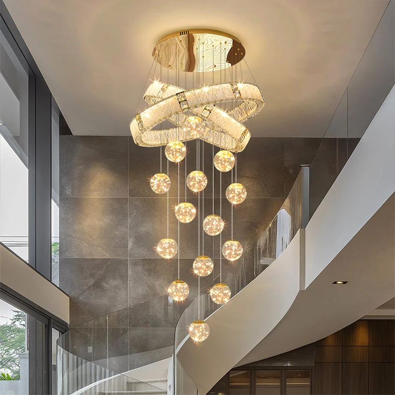 Modern home decor led lights pendant light lamps forstaircase Chandeliers for living room hanging light indoor lighting