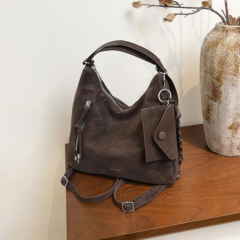 Fashionable Retro Versatile Crossbody Bag New Style Pure Color Multi-Function Single Shoulder Bags Elegant Quality Handbag