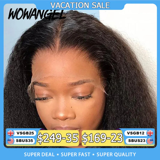 SKINLIKE Real HD Lace Front Wigs Kinky Straight 250% 13x4 Full Frontal Wigs Human Hair Wigs Peruvian Yaki Straight Melt Skins