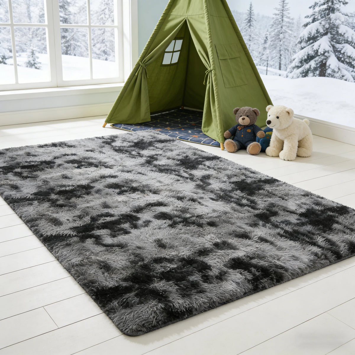 6x9 Ft Large Shag Rugs for Living Room Decor, Tie-Dyed Ultra Soft Fluffy Furry Area Rugs for Bedroom Indoor Floor, Aesthetic rug