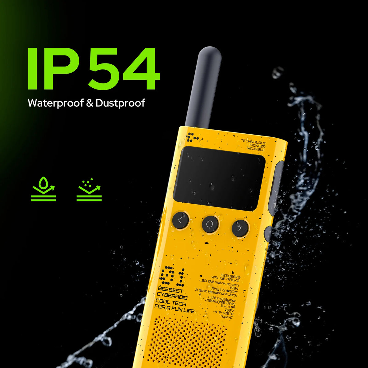 BEEBEST A101OS Lito Walkie Talkie Long Standby Optional Bands 5km Distance IP54 Outdoors Security With Finger PTT For XIAOMI 2S