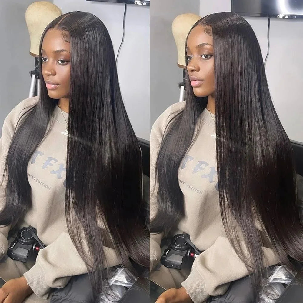 220 Density 13x6 Hd Transparent Human Hair Lace Frontal Wig 13x4 Bone Straight Lace Front Wig 360 PrePlucked Lace Wigs For Women