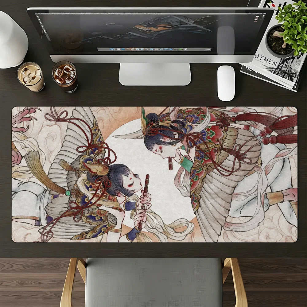 Fairy land of dreams Kalavinka Mouse Pad Large Non-Slip Waterproof Mat Stitched Edge Keyboard Pad for Gaming Daily Office