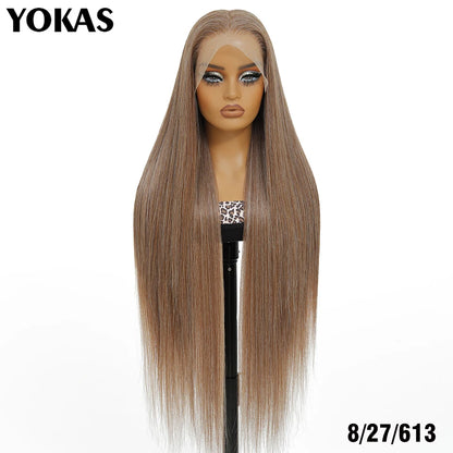 40 Inch Synthetic Lace Frontal Wigs For Women 13x6 Lace Front Wigs With High Temperature Fiber HD Lace Pink Blonde Straight Hair