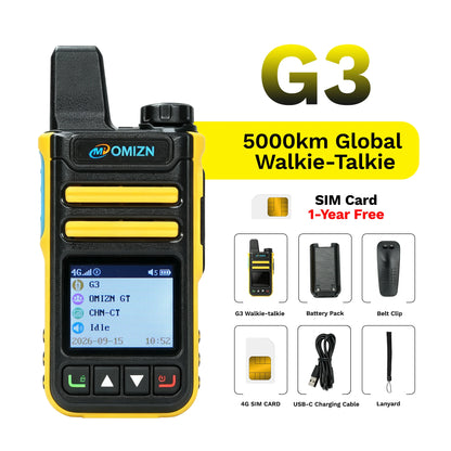 OMIZN Walkie Talkie 4G Global Signal Radio 5000 Km POC Radios Long Range Camping Waterproof IP65 Portable Distance Calling G3