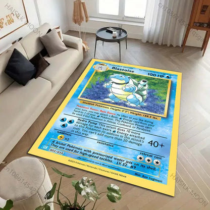 1PC Pokémon Card Charizard Squirtle Print Carpet for Living Room Bedroom Kid's Room Home Decor Area Rug Sofa Cloakroom Mat