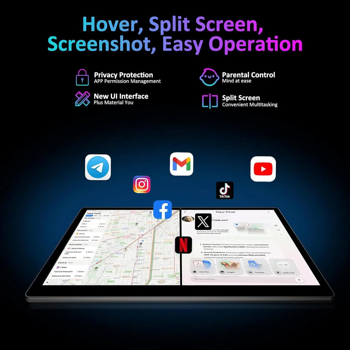 2026 Global Version Android 15 Tablet 14 inch Tablet PC 20GB 512GB 13800mAh Phone Call BT5.0 5G WiFi GPS Google Play Laptop Pads