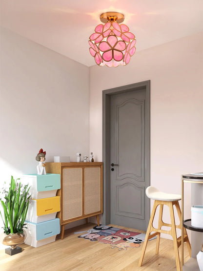 Modern Glass Pendant Lights for Restaurant Cafe Decoration Hanging Lamp Ceiling Chandeliers Nordic Flower Lighting Hotel Decor