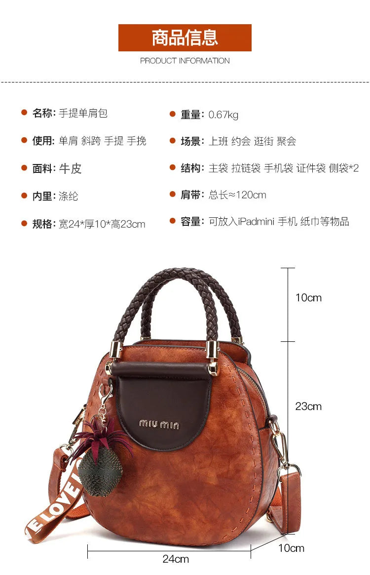 Vintage Women's Bag Luxury Designer Boston Style Women Shoulder Bag High Quality Fashion Crossbody Bags Female Handbags