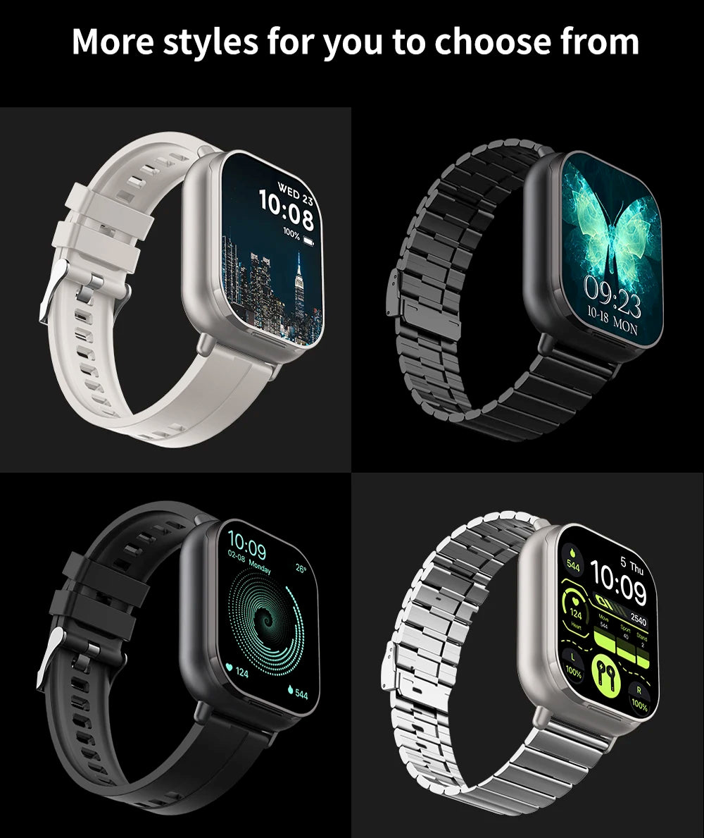 BT Call Blue Tooth Headphones Watches 2.01" Headset 2 in 1 Smart Watch Heart Rate Sport Fitness Bracelet TWS Earphone Smartwatch