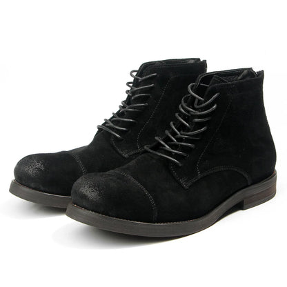 Retro Men Boots Genuine Leather Men's Ankle Boots Rear Zipper Desert Boots Handmade Cowhide Suede Men's Leather Shoes Quality