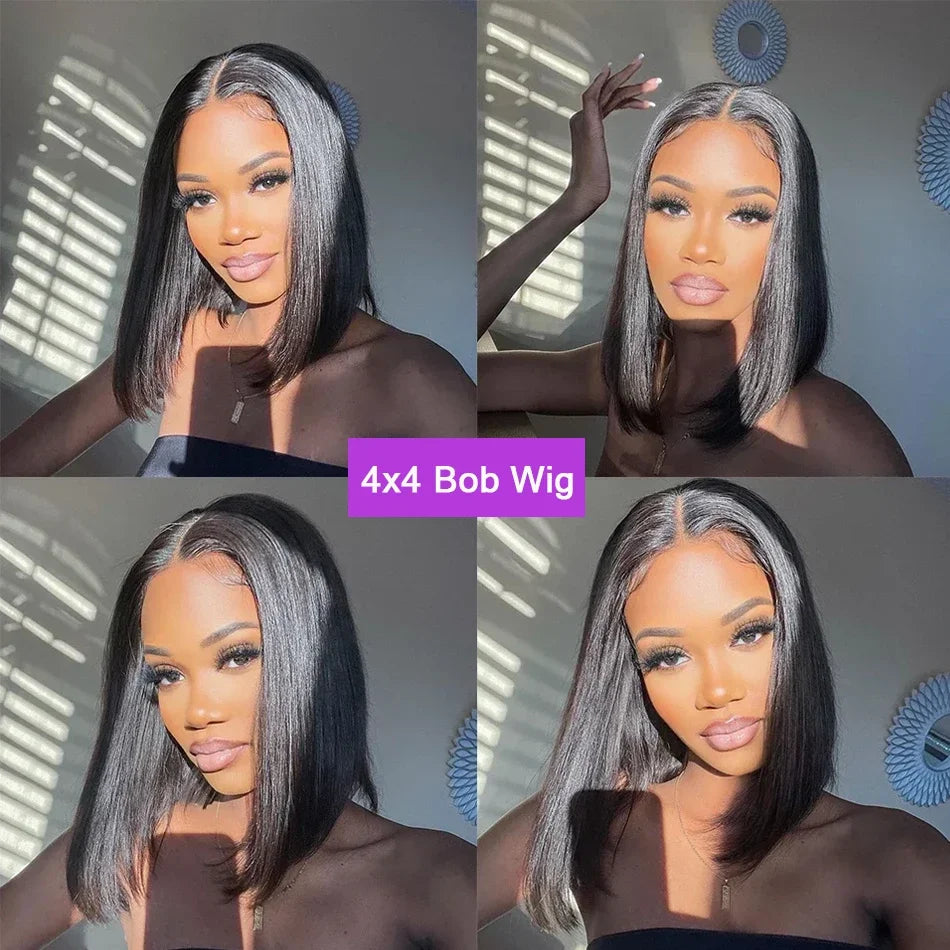 Straight Bob Wig Short 100% Human Hair Lace Frontal Wigs 13x4 Lace Front Wig 4x4 Lace Closure Wig Pre Plucked Bob Lace Wigs