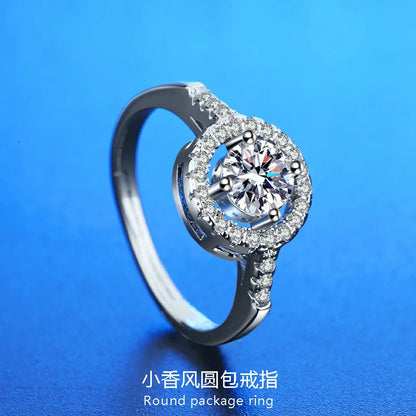 925 Sterling Silver Ring Heart AAA Zircon Open adjustable Engagement For Women Wedding Fashion Jewelry Party Gifts