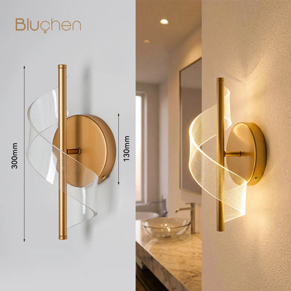 Rechargeable Interior Wall Lights Gold 10000mAH Wireless LED Wall Lamp Battery Operated Beside Bedroom Light Hallway Living Room