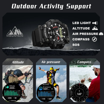2026 Altitude Barometer Men's Smartwatch Bluetooth Talking Compass Air Pressure Multi Sport Smart Watch for iOS Android